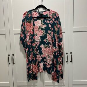 Angie Floral Kimono with Pink and Green